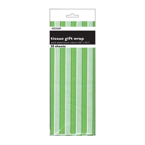 Stripes 10 Tissue Sheet - Lime