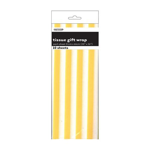 Stripes 10 Tissue Sheet - Yellow