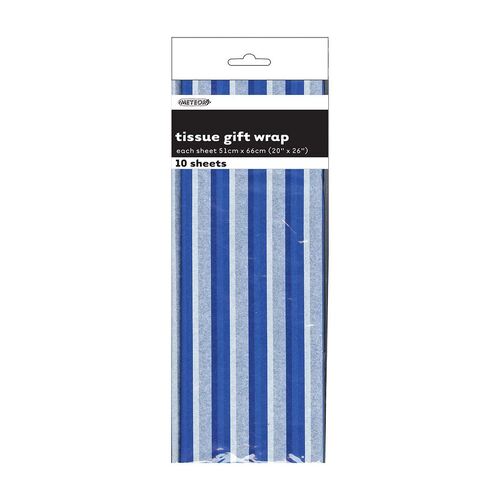 Stripes 10 Tissue Sheet - Royal Blue