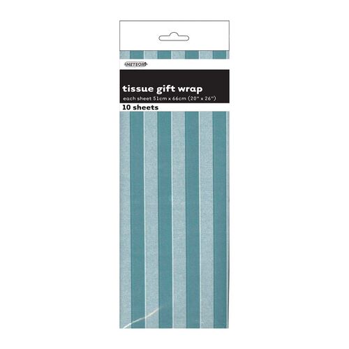 Stripes 10 Tissue Sheet - Carribean Teal