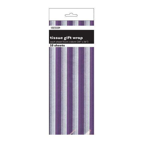Stripes 10 Tissue Sheet - Purple