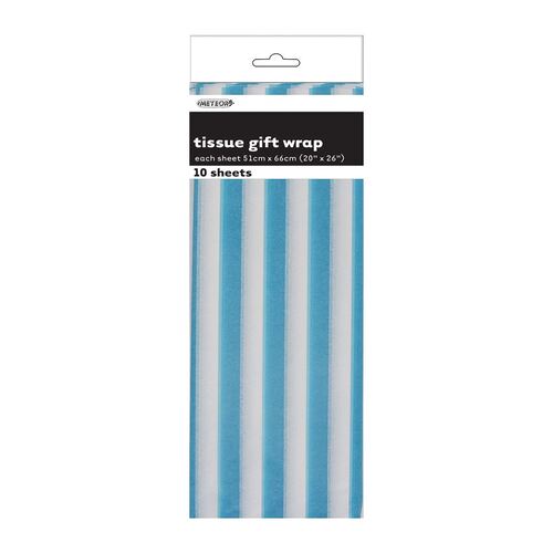 Stripes 10 Tissue Sheet - Powder Blue