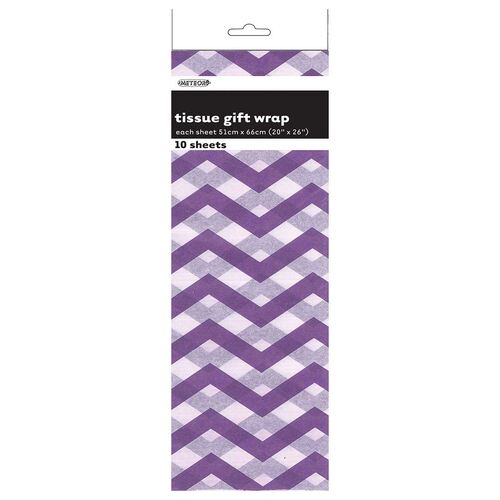 Chevron 10 Tissue Sheet - Purple