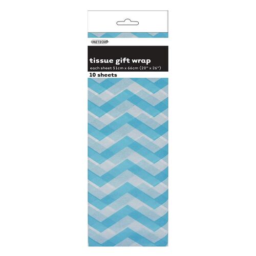 Chevron 10 Tissue Sheet - Powder Blue