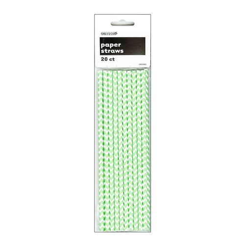 Chevron Paper Straws Lime Green 20 Pack