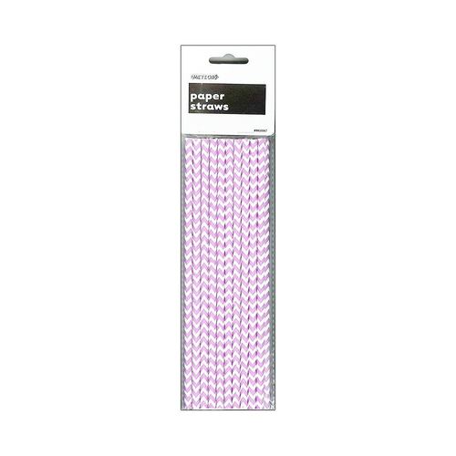 Chevron Paper Straws Pretty Purple 20 Pack