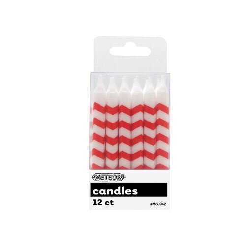 Chevron  Candles Red 12 Pack
