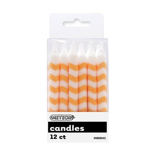 Chevron  Candles Yellow 12 Pack