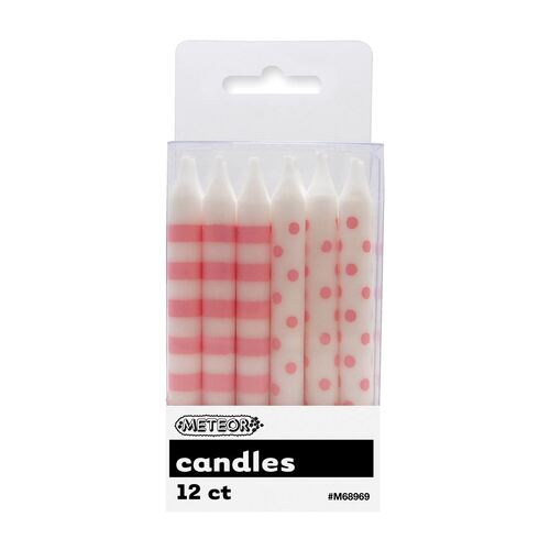 Dots & Stripes Lovely Pink 12 Candles