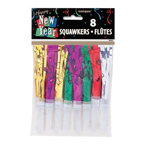 8 Fringed Squawkers New Years