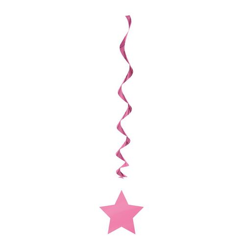 3 star Hanging Swirls - Hot Pink