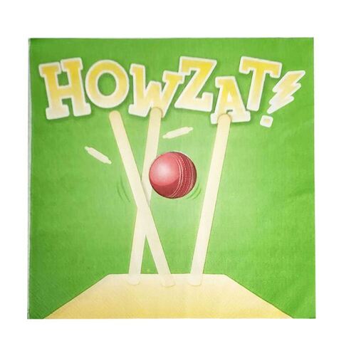 Cricket Lunch Napkins  33cm x 33cm 2ply 16 Pack
