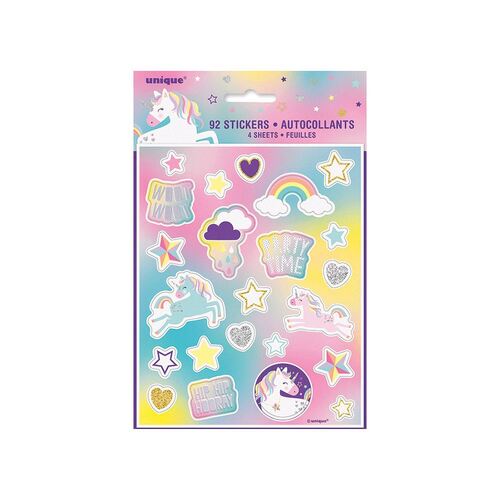 Unicorn Party 4 sticker Sheets