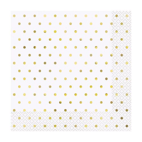 Gold Foil Dots Luncheon Napkins 16 Pack