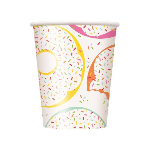 Donut Party Paper Cups 8 Pack 270ml