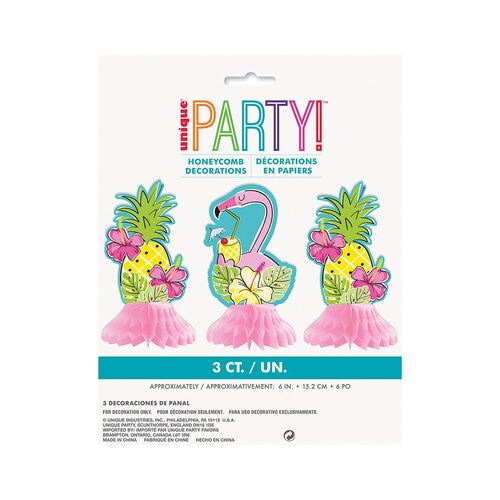 Summer Pineapple & Flamingo Mini Honeycombs 3 Pack