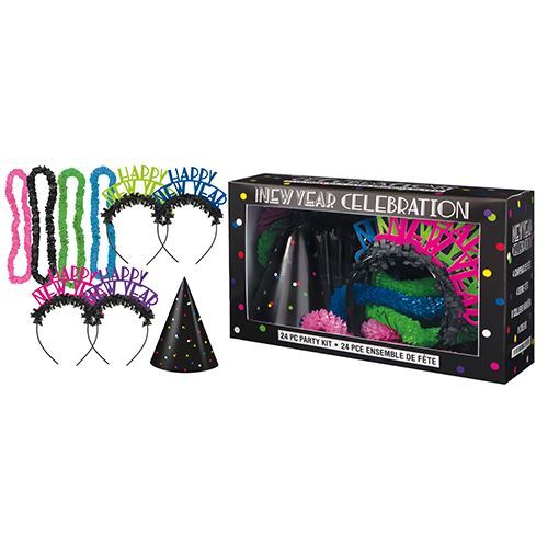 New Years Neon Dots Party Kit For 8
