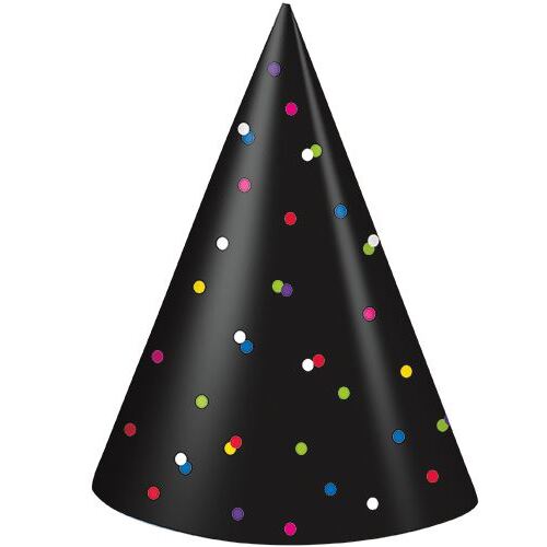 Neon Dots New Years Party Hats 4 Pack