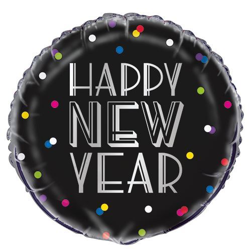 Neon Dots New Years 18 Foil Balloon