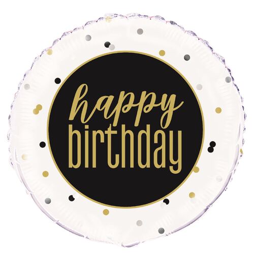45cm Metallic Birthday Happy Birthday Foil Balloon Packaged