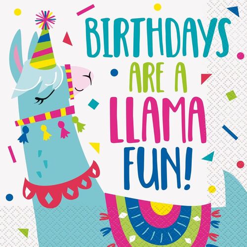 Llama Luncheon Napkins 16 Pack