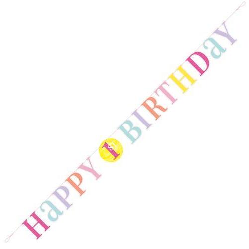 Pink Dots 1st Letter Banner 6ft