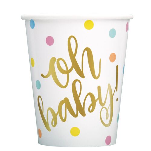 Oh Baby Paper Cups Paper Cups 8 Pack 270ml
