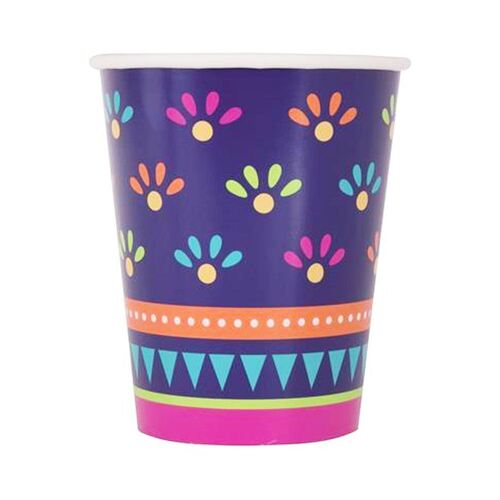 Boho Fiesta Paper Cups 8 Pack 270ml
