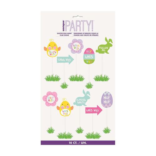 Easter Egg Hunt Clue Signs 10 Pack