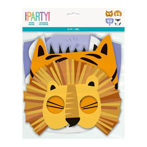 Animal Safari Paper Masks 8 Pack