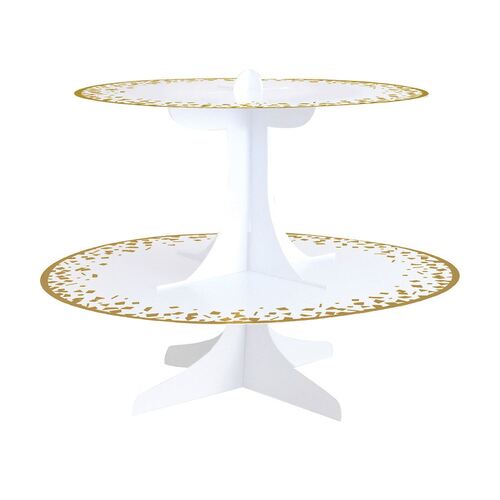 Gold Foil Stamped Confetti Celebrate Cardboard Cupcake Stand