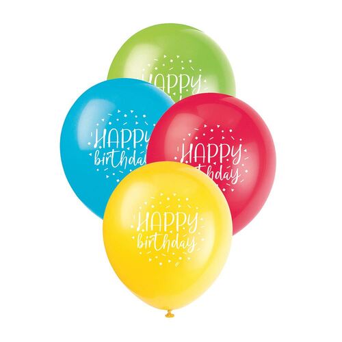 30cm Balloon Party Birthday Balloons Assorted Colours 8 Pack