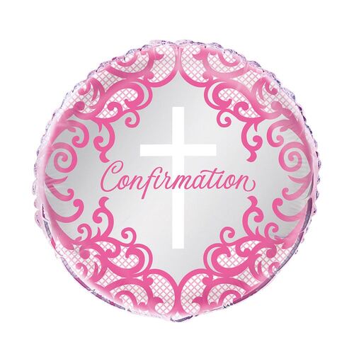 45cm Fancy Pink Cross Confirmation Foil Balloon