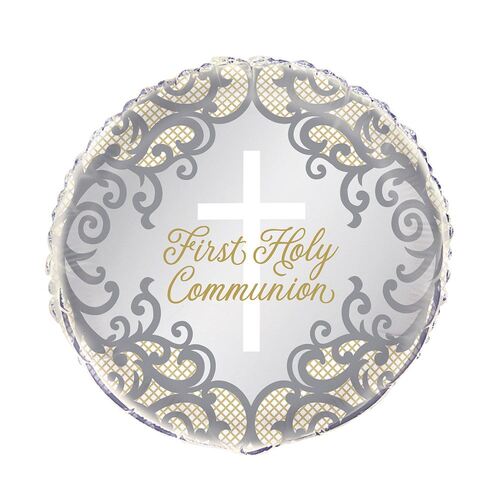 45cm Fancy Gold Cross First Holy Communion Foil Balloon