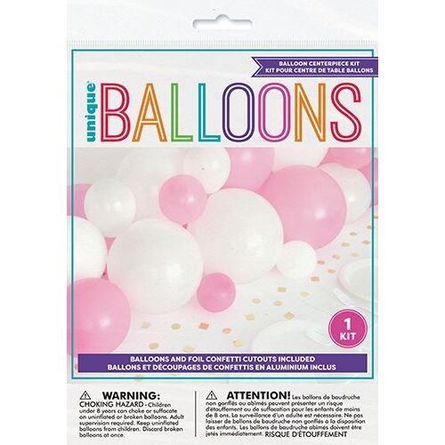 Balloon Centerpiece Kit - Pink & White