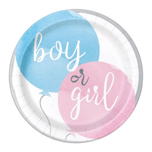 Baby Reveal Paper Plates 22cm 8 Pack