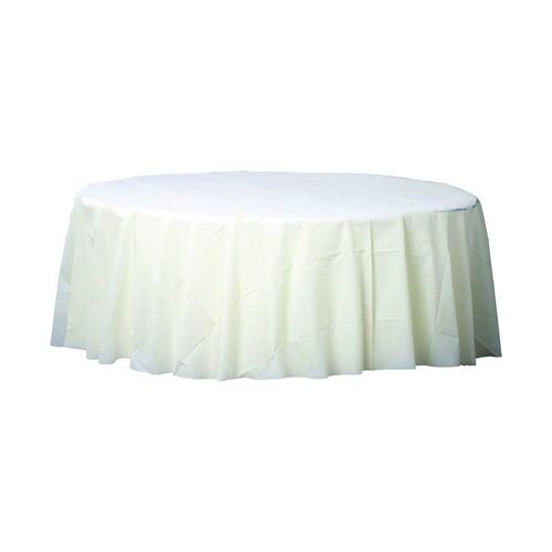 Plastic Round Tablecover-Frosty White
