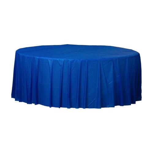 Plastic Round Tablecover Royal Blue