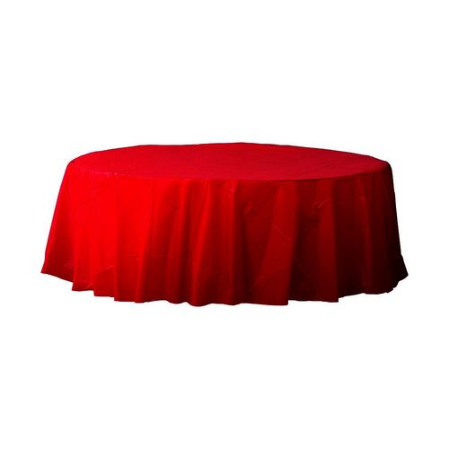 Plastic Round Tablecover Apple Red