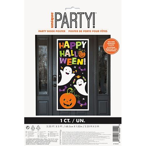 Cat & Pumpkin Door Poster