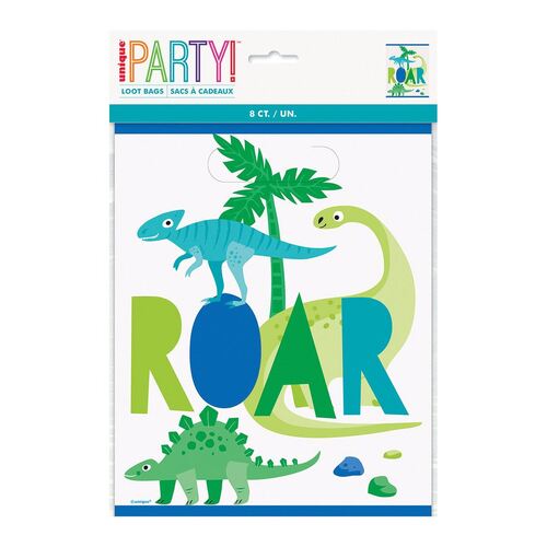 Dinosaur "Roar" Loot Bags 8 Pack
