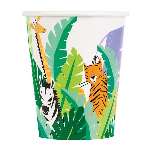 Animal Safari Paper Cups 270ml 8 Pack