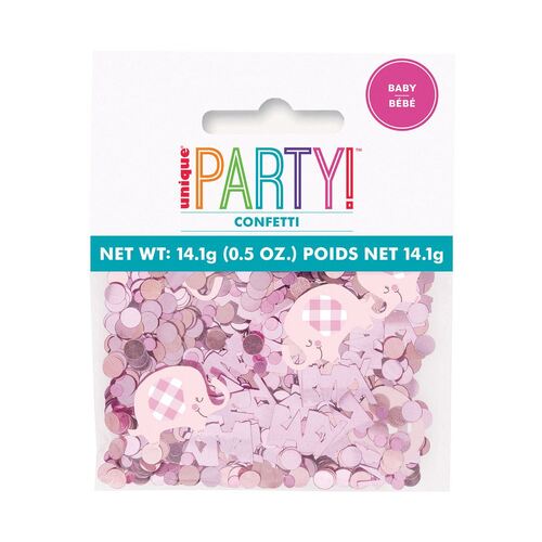 Floral Elephant Baby Shower Pink Confetti 