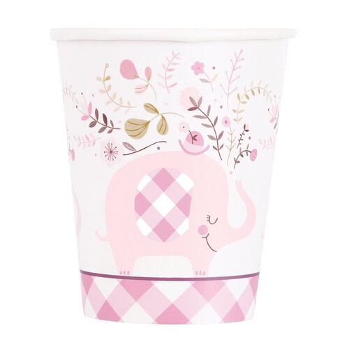 Floral Elephant Baby Shower Pink 270ml 8 Pack