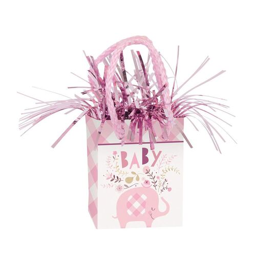 Floral Elephant Baby Pink Shower Giftbag Balloon Weight
