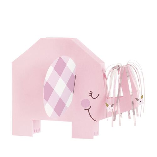 Floral Elephant Baby Shower Pink Fold Centerpiece