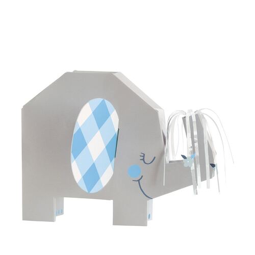 Floral Elephant Baby Shower Blue Fold Centerpiece