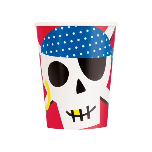 Ahoy Pirate Paper Cups 270ml 8 Pack