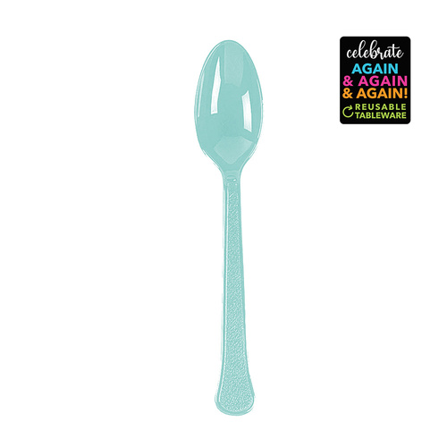 Premium Spoons Robin's Egg Blue Extra Heavy Weight 20 Pack