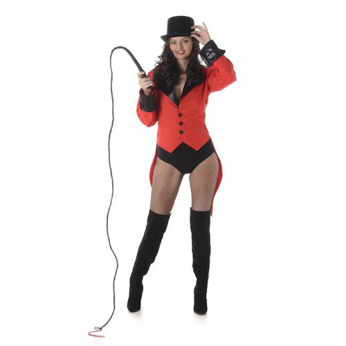 Adult's Womens Circus Sweetie Red Tuxedo Ringmaster Vintage Costume